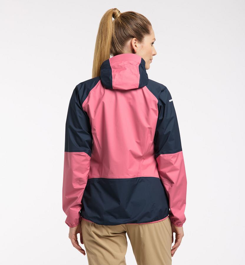 Haglöfs Womens L.I.M Comp Waterproof Jacket Pink/Dark Blue New Zealand 83672QHSR